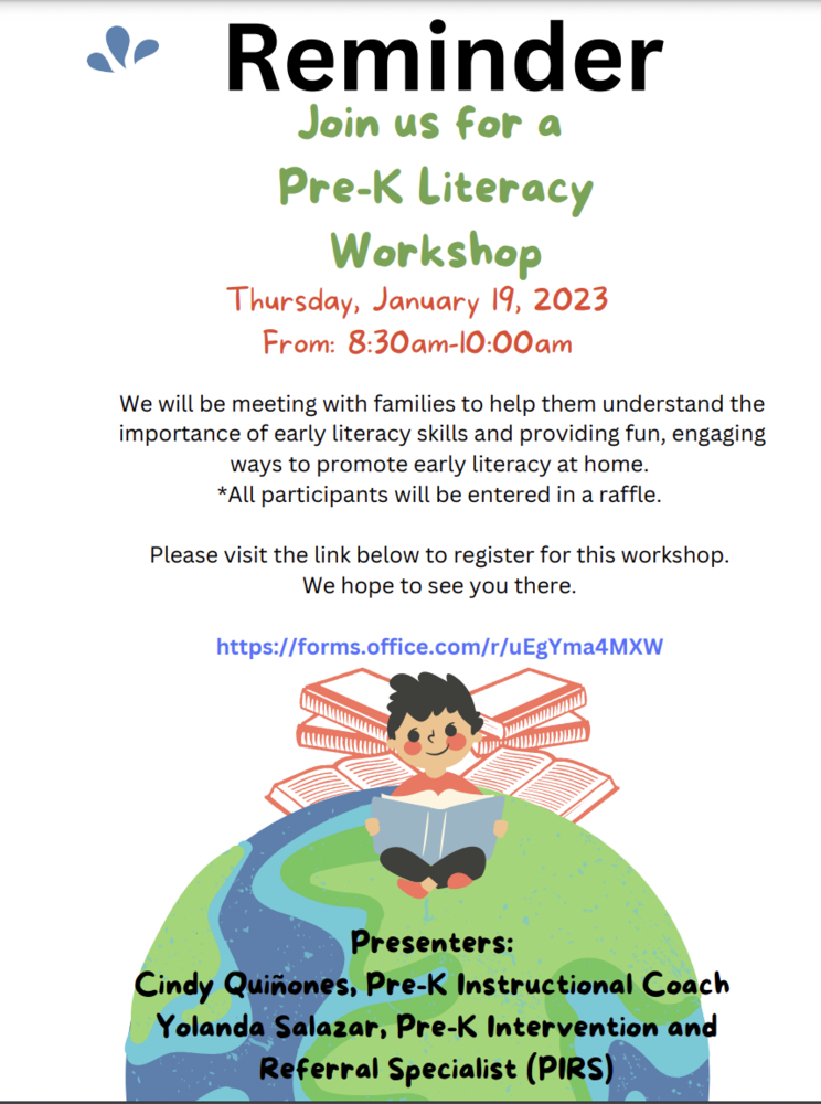 Pre-K Literacy Workshop