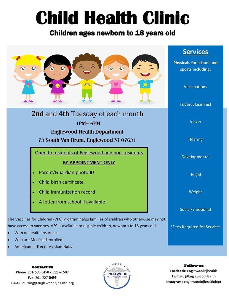 Flyer for Child Health Clinic - PDF version: https://5il.co/oc4n