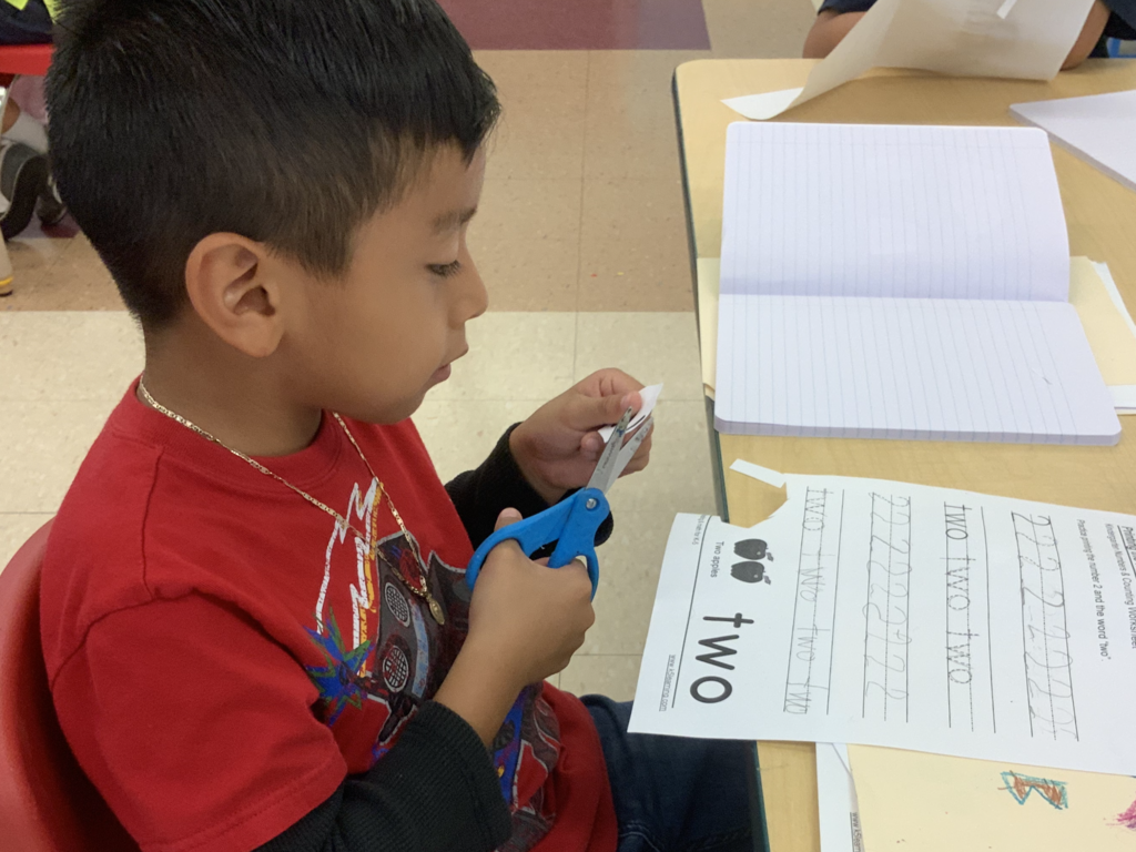 Working on Interactive Math Notebooks in Ms. Mitchell’s classroom