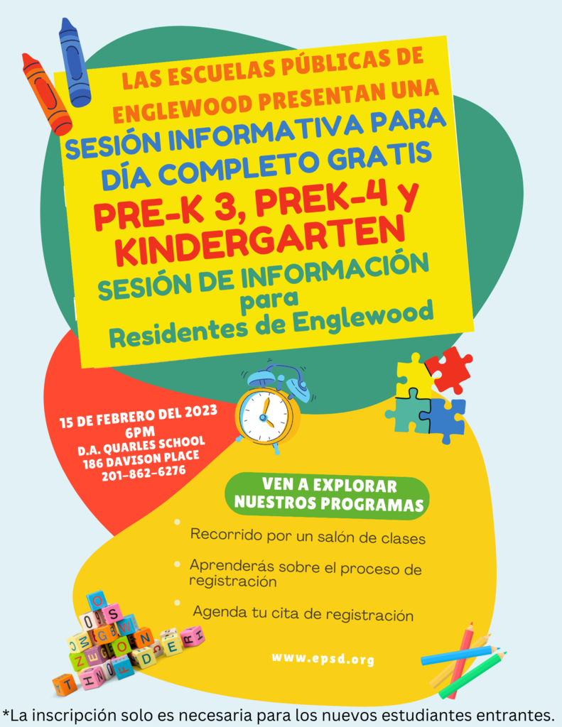 EPSD presents an Information Session for PreK-3, PreK-4, and Kindergarten - February 15th at 6 pm at Quarles School. 